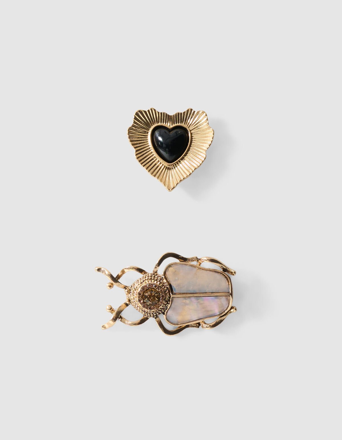 Beetle Heart Broche Set Goud SHOEBY ACCESSOIRES