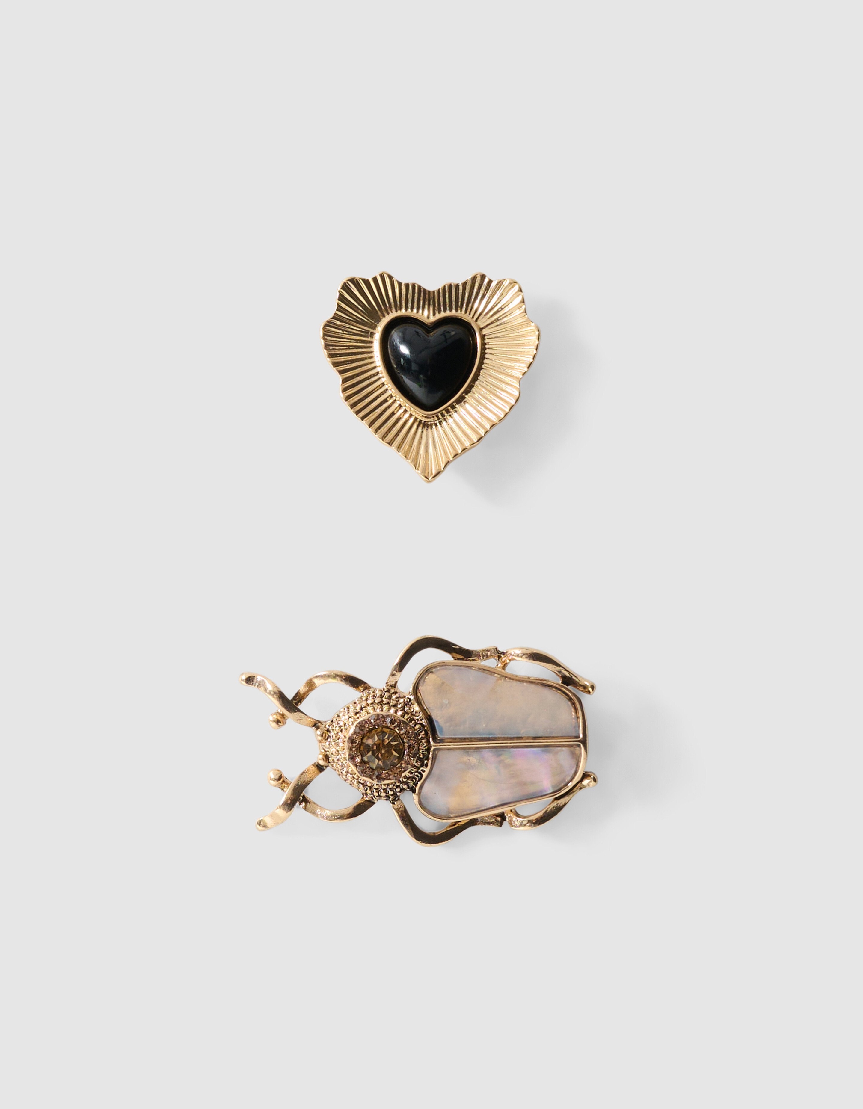 Beetle Heart Broche Set Goud SHOEBY ACCESSOIRES