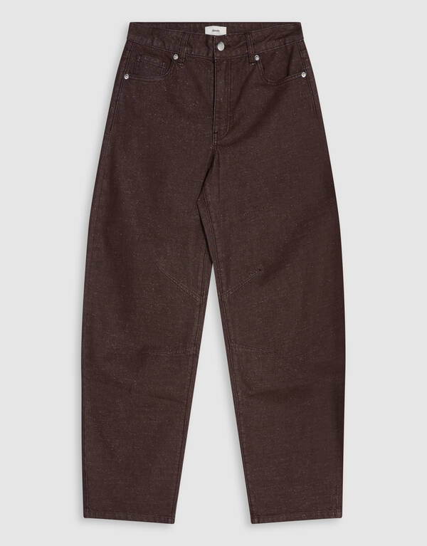 Lurex Barrel Fit Jeans Donkerbruin SHOEBY WOMEN