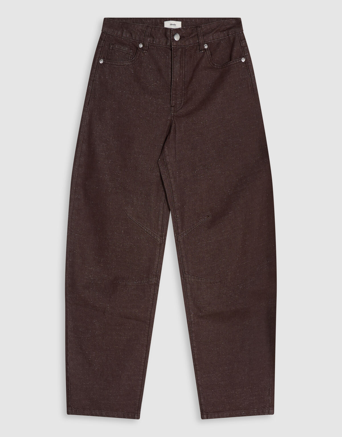 Lurex Barrel Fit Jeans Donkerbruin SHOEBY WOMEN
