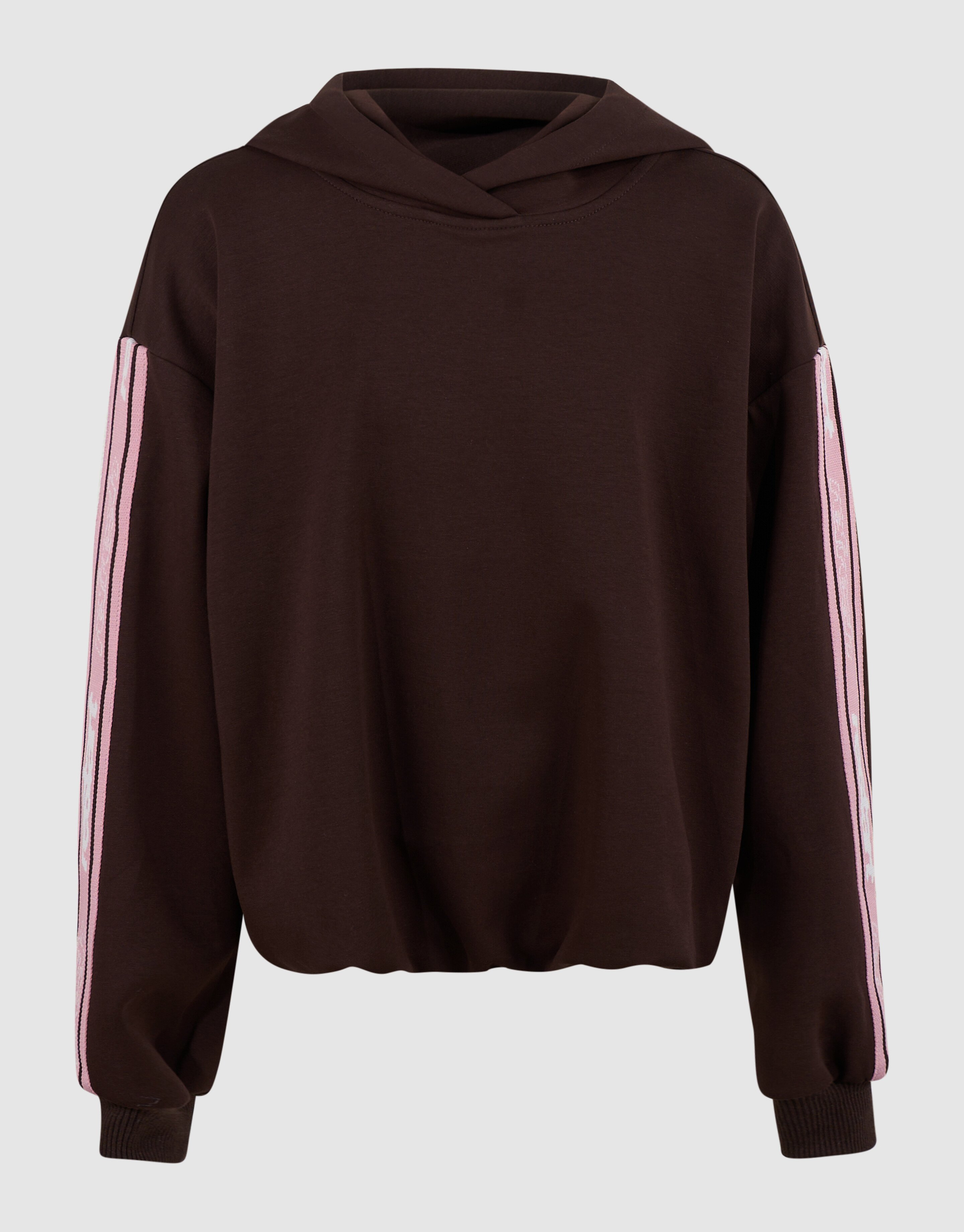 Tape Balloon Fit Hoodie Donkerbruin SHOEBY GIRLS