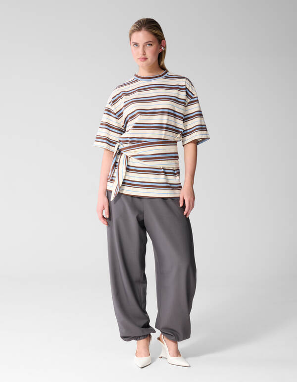 Pleat Balloon Fit Broek Grijs SHOEBY WOMEN
