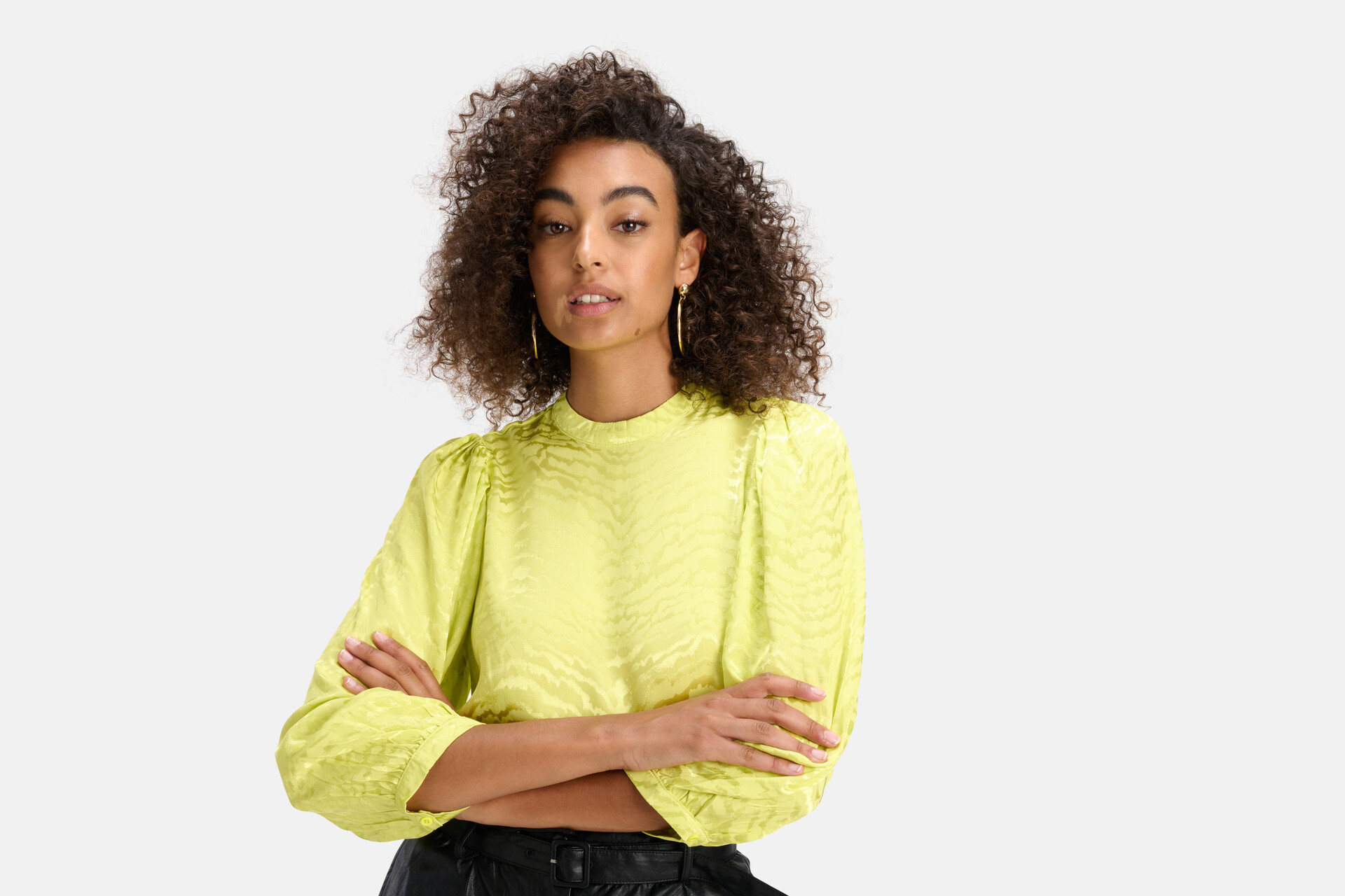Jacquard Top Limoen Groen SHOEBY WOMEN
