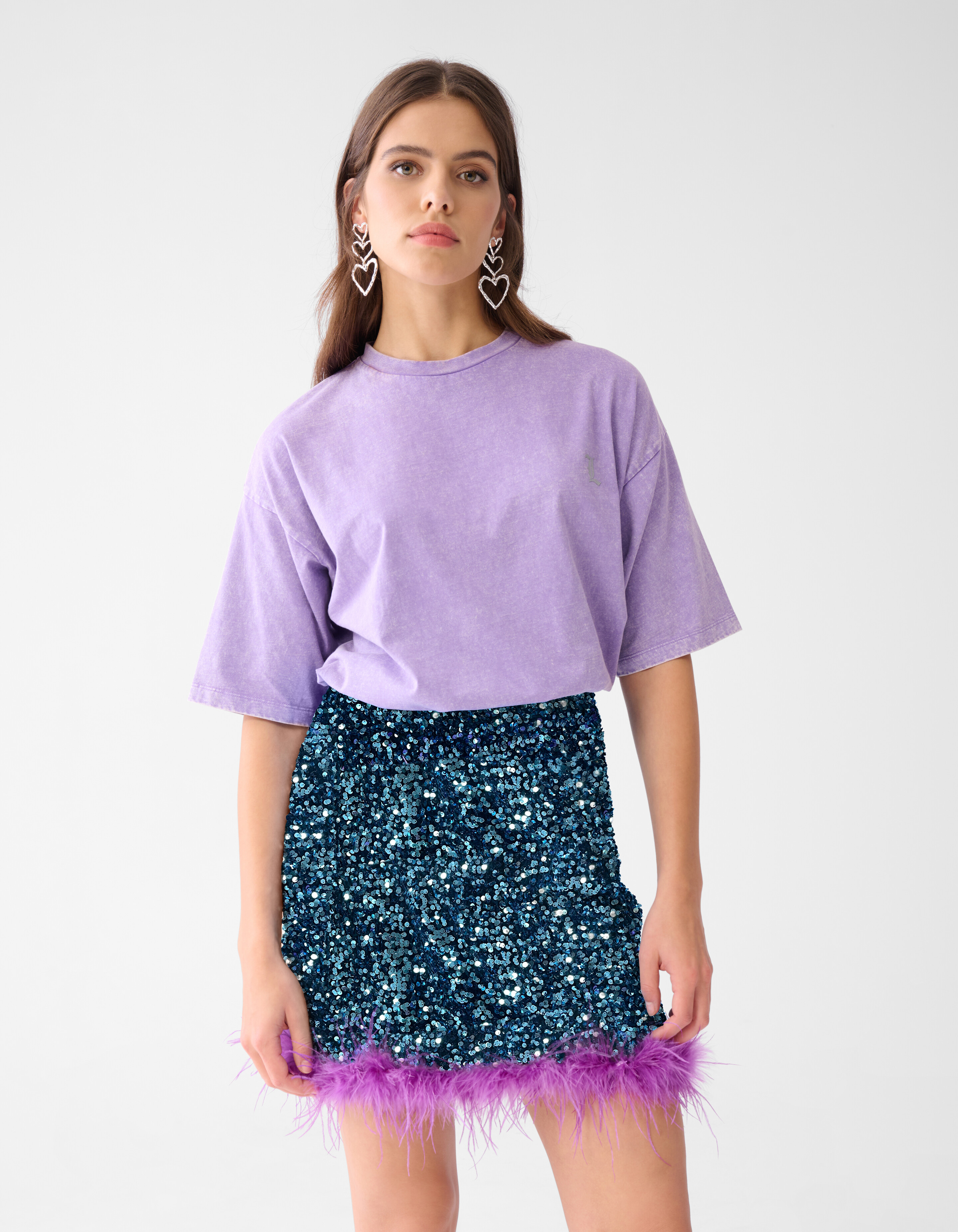 Washed T-shirt Lichtpaars SHOEBY WOMEN