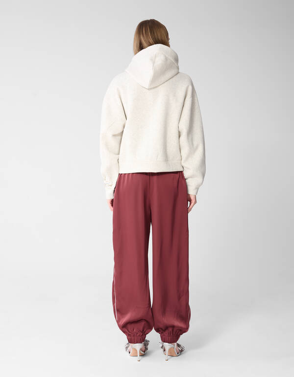 Satijnen Contrast Jogger Donkerrood SHOEBY WOMEN