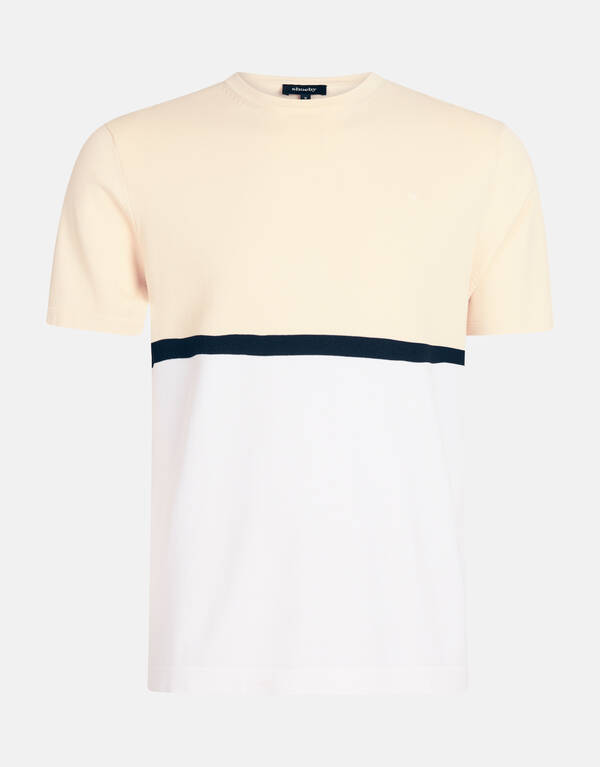 Gebreid Colorblock T-shirt Wit SHOEBY MEN