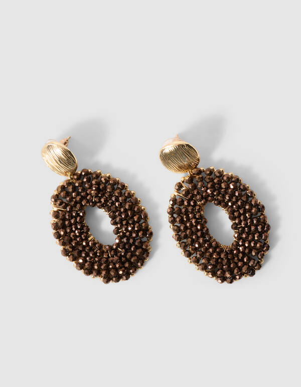 Beaded Oorbellen Bruin/Goud SHOEBY ACCESSOIRES