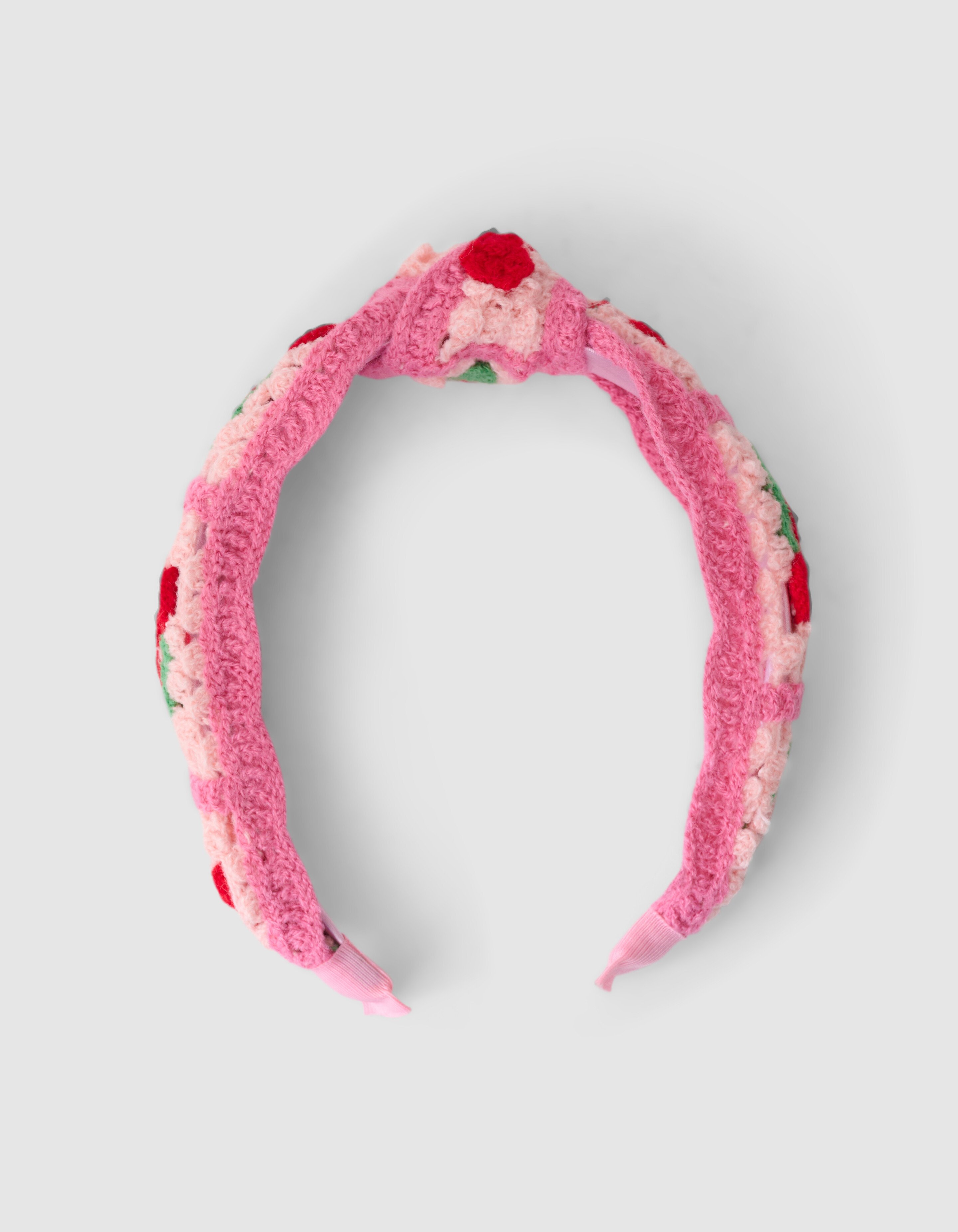 Gebreide Cherry Haarband Lichtroze SHOEBY ACCESSOIRES