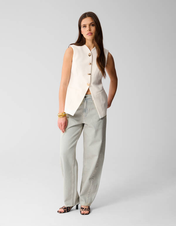 Zandloper Gilet Gebroken Wit SHOEBY WOMEN