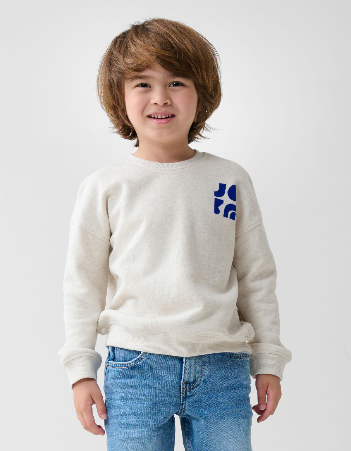 Artwork Sweater Lichtgrijs SHOEBY BOYS
