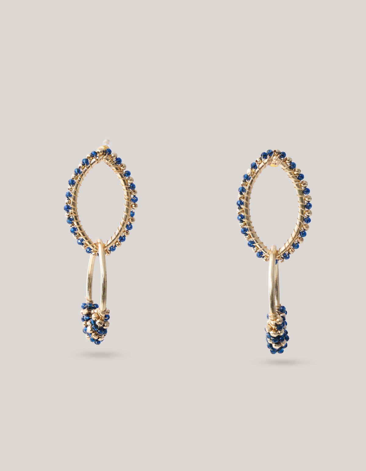 Beaded Eye Shape Oorbellen Goud SHOEBY ACCESSOIRES