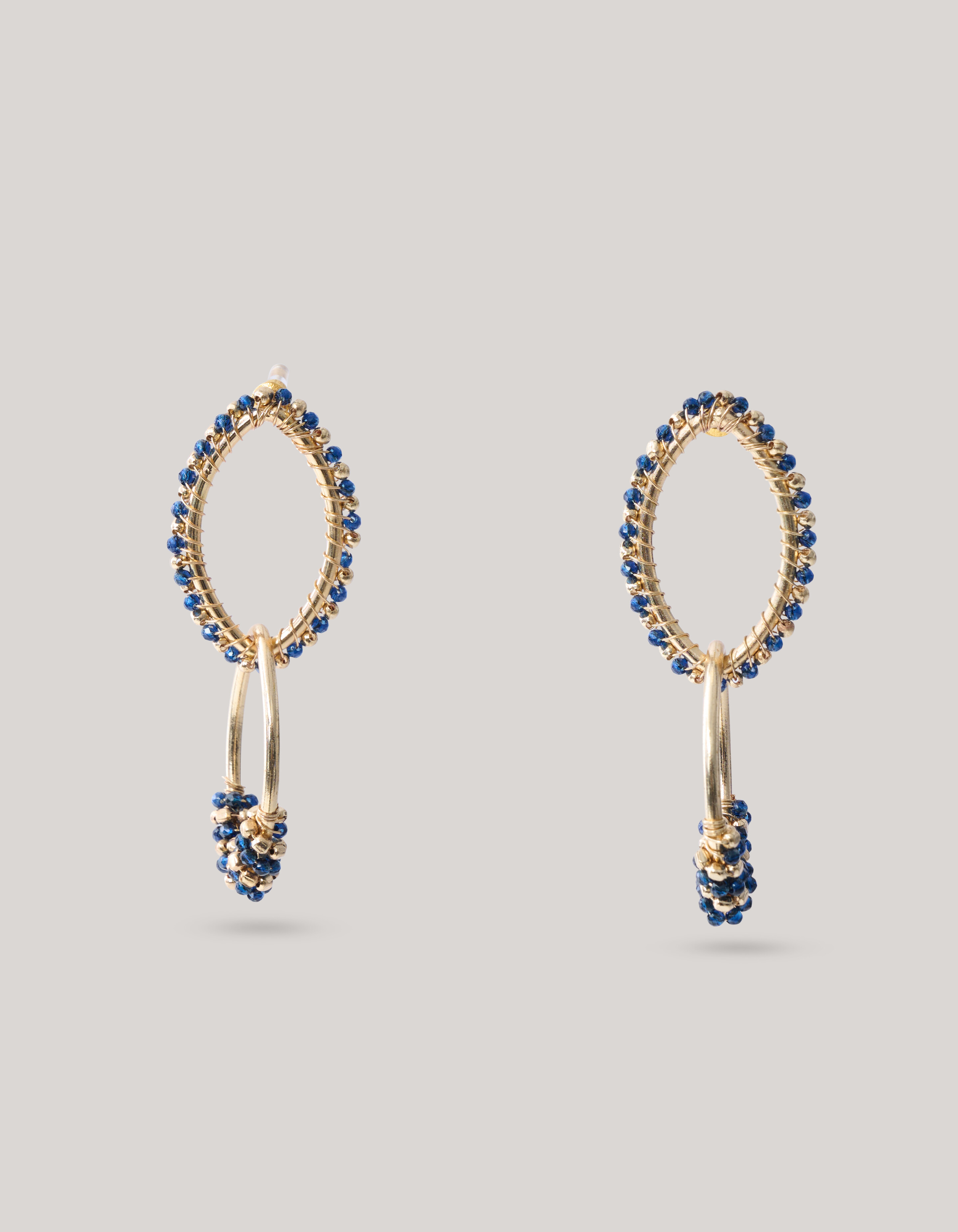 Beaded Eye Shape Oorbellen Goud SHOEBY ACCESSOIRES