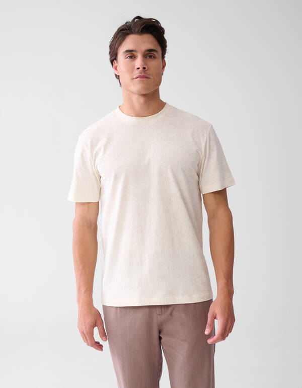 Printed T-shirt Gebroken Wit SHOEBY MEN