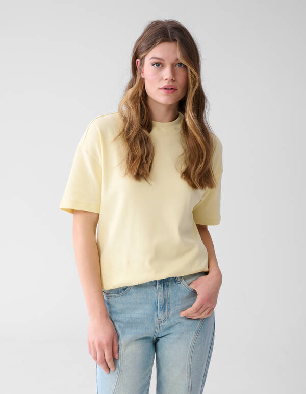 Oversized Basis T-shirt Lichtgeel SHOEBY WOMEN