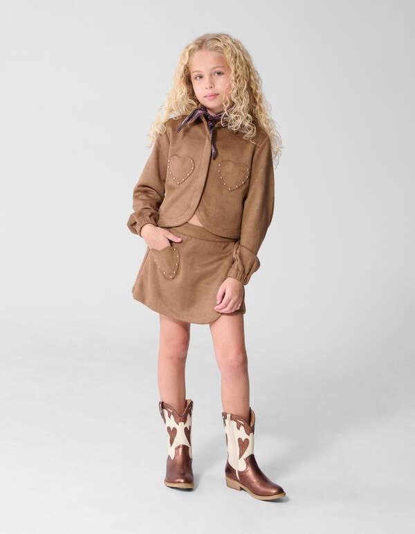 Suede Skort Bruin SHOEBY GIRLS