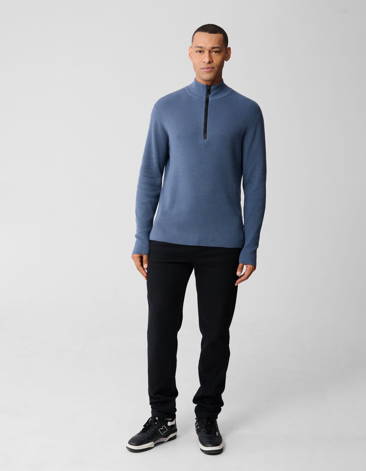 Half Zip Knit Trui Blauw SHOEBY MEN