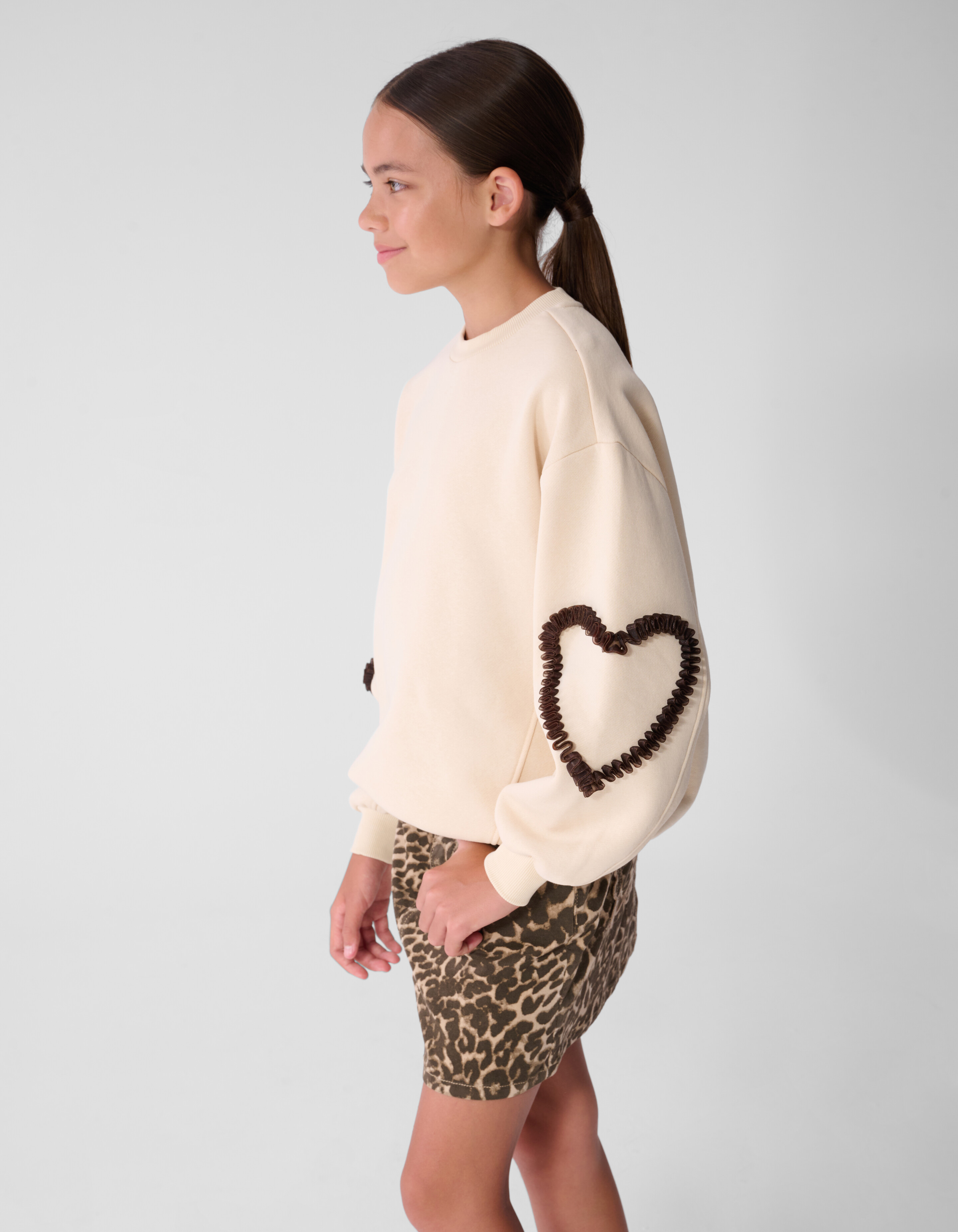 Balloon Fit Heart Sweater Gebroken Wit SHOEBY GIRLS