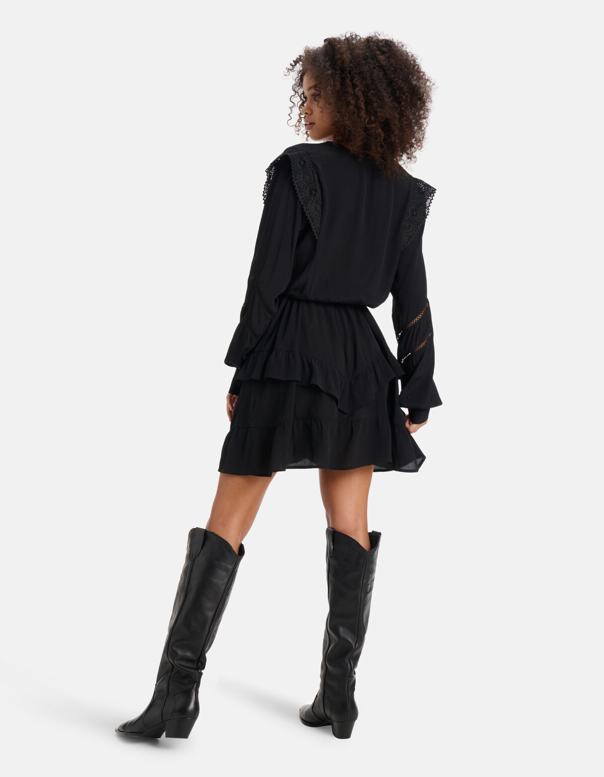 Kanten Tape Jurk Zwart SHOEBY WOMEN