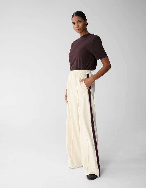 Tape Wide Leg Broek Gebroken Wit SHOEBY WOMEN