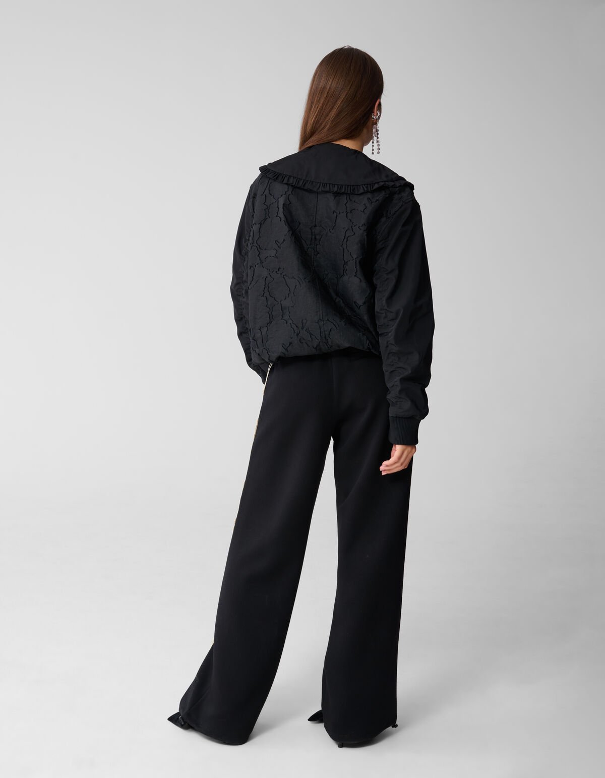 Oversized Big Collar Bomber Zwart SHOEBY WOMEN
