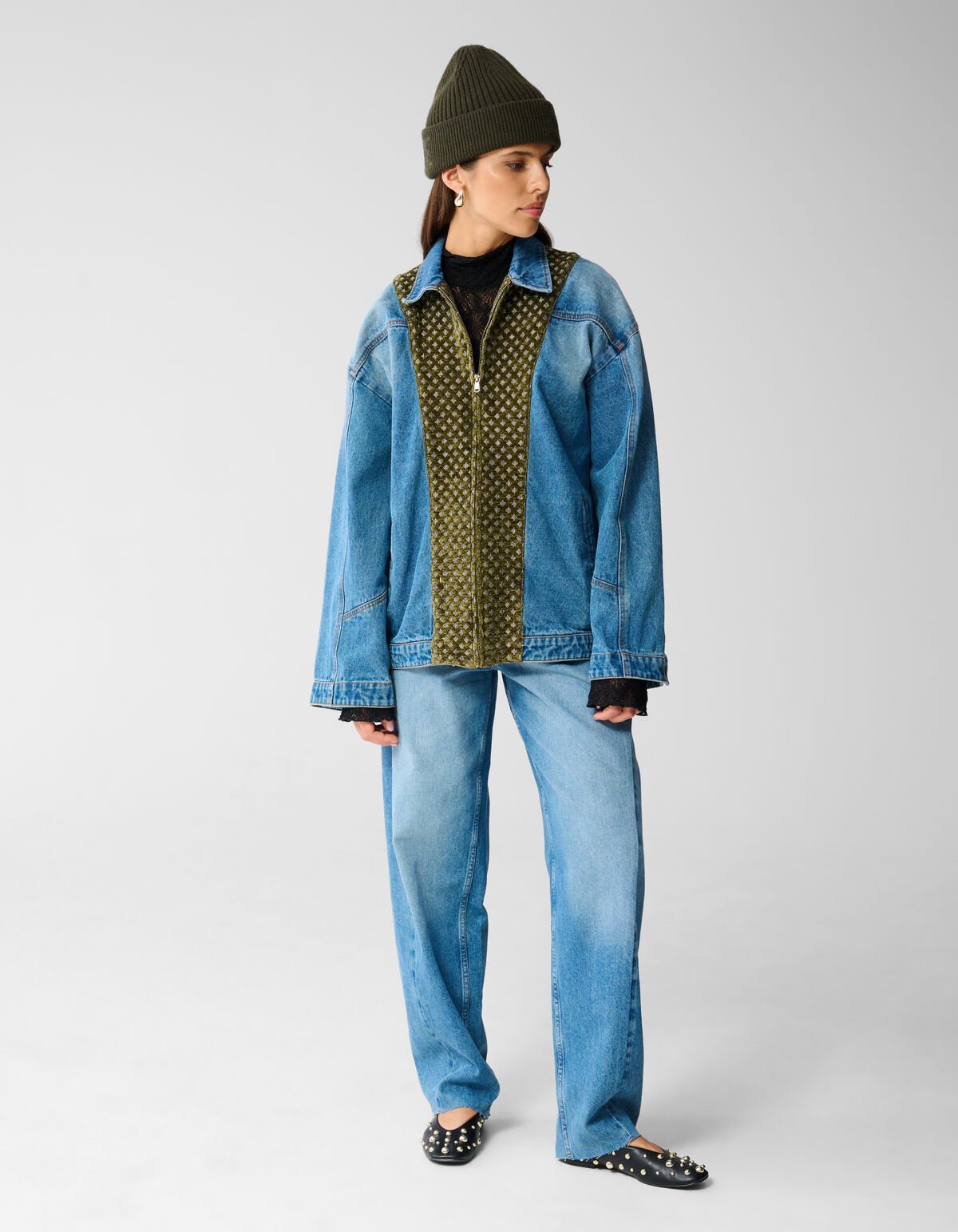 Velours Denim Jack Blauw By Mieke SHOEBY WOMEN