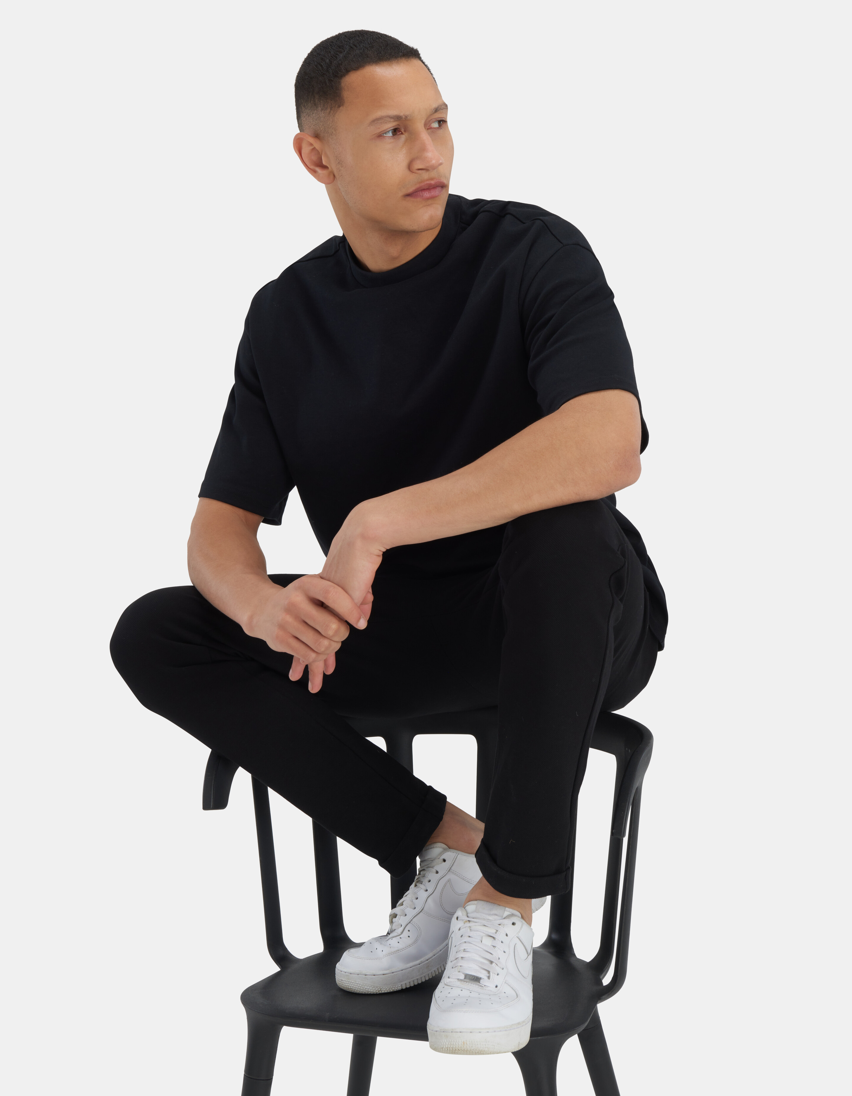 Slim Fit Pantalon Zwart REFILL