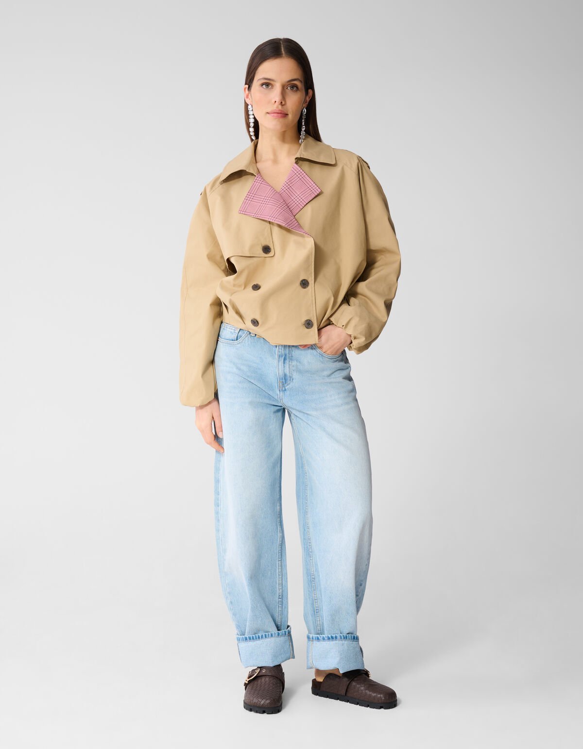Oversized Cropped Trench Jack Camel SHOEBY WOMEN