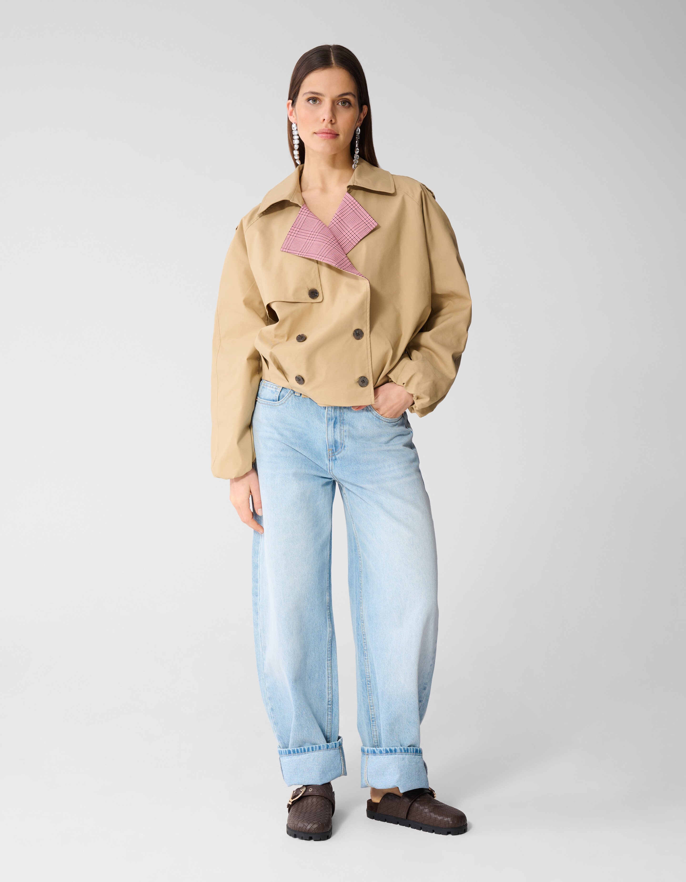 Oversized Cropped Trench Jack Camel SHOEBY WOMEN