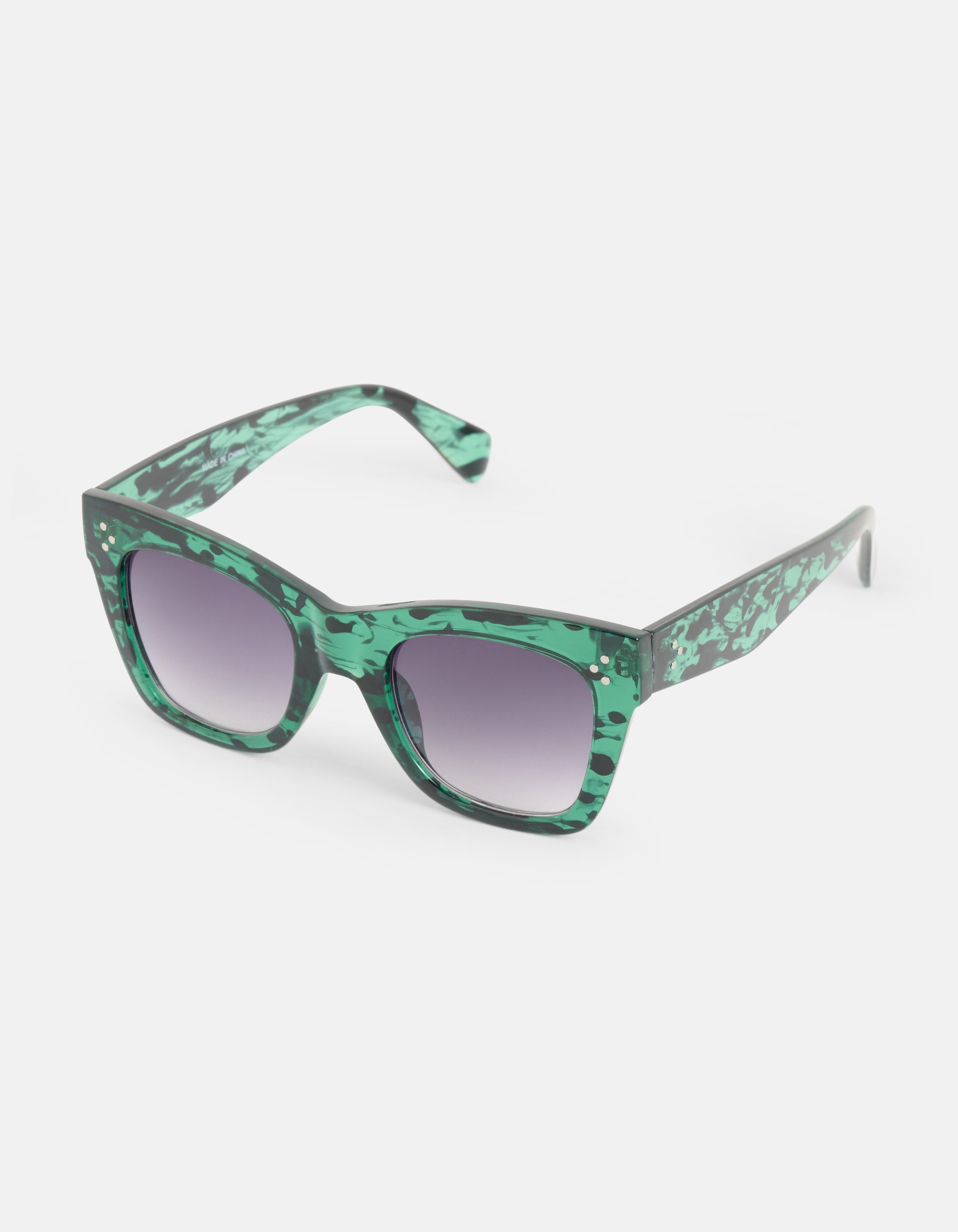 Grote Cateye Zonnebril Groen SHOEBY ACCESSOIRES