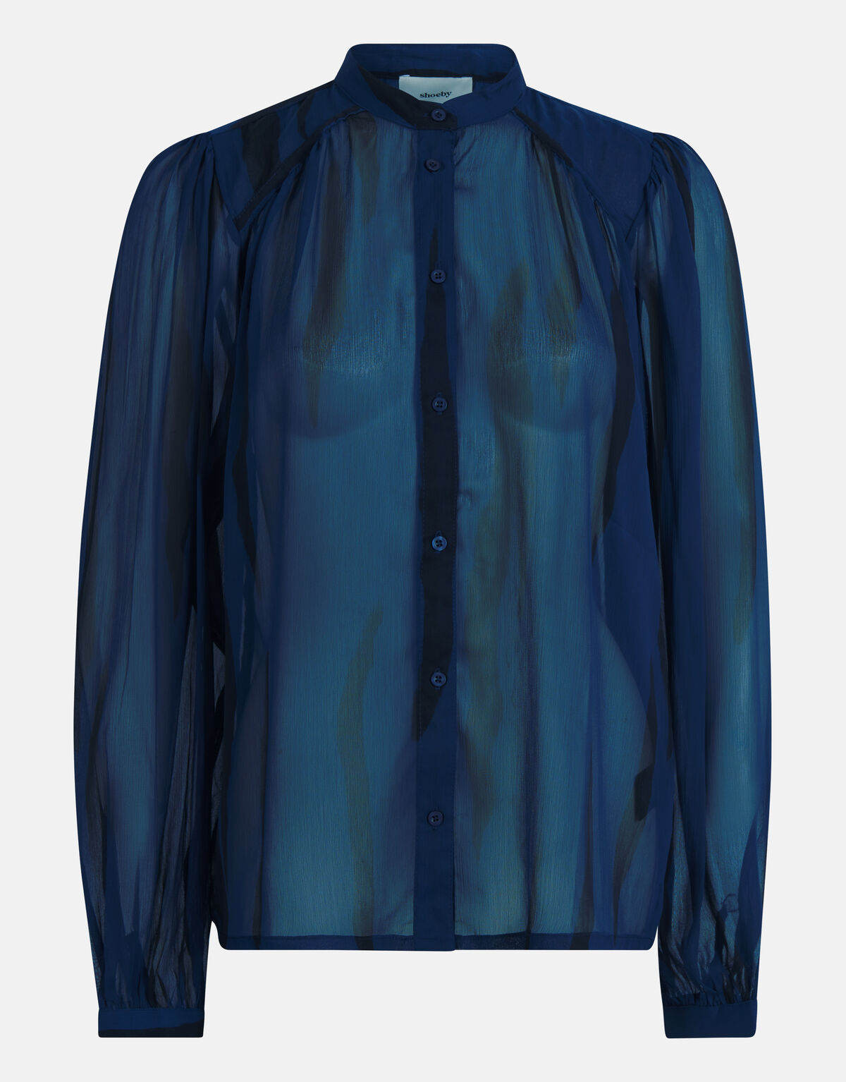 Two Tone Print Blouse Donkerblauw SHOEBY WOMEN