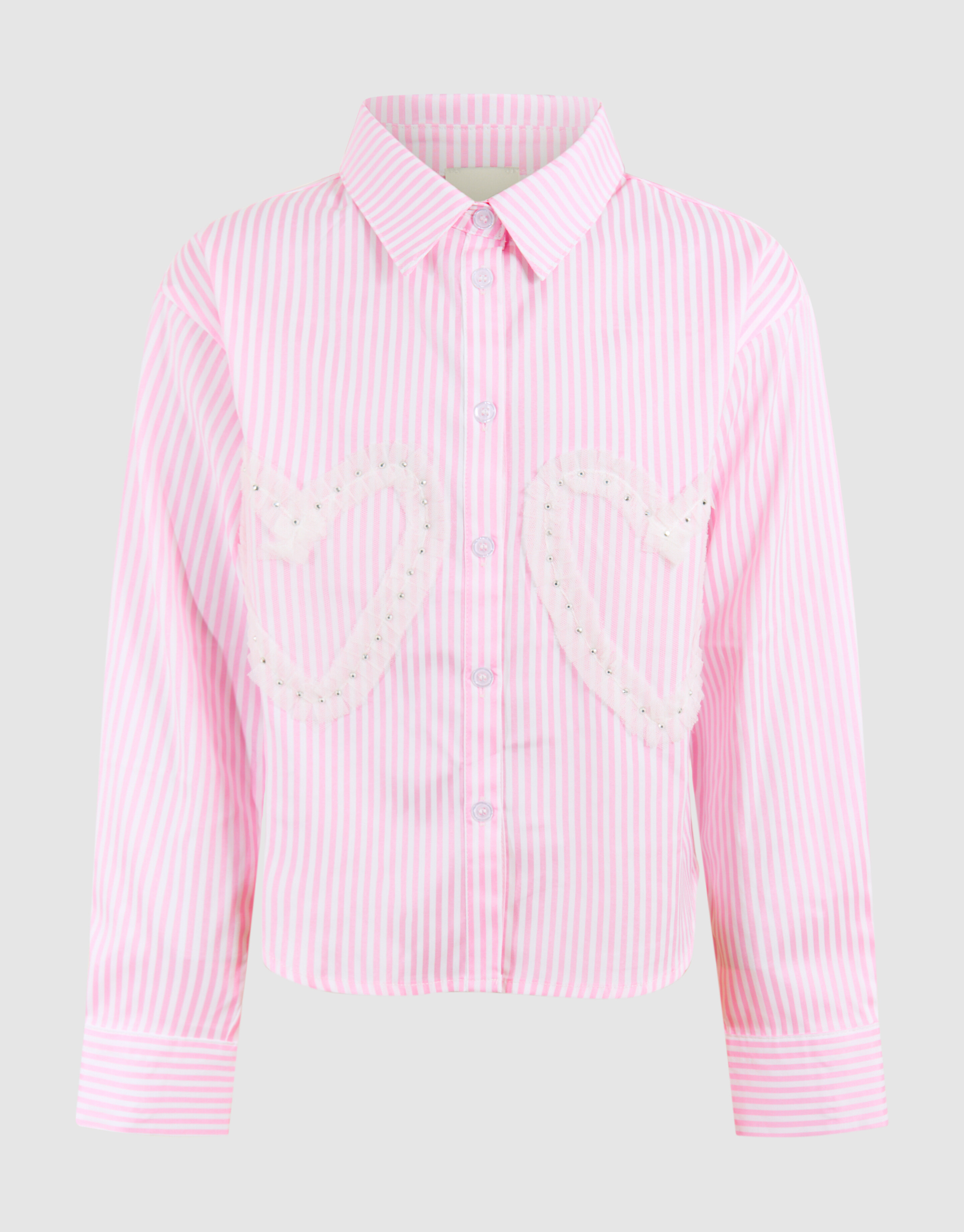 Pinstripe Heart Blouse Roze SHOEBY GIRLS