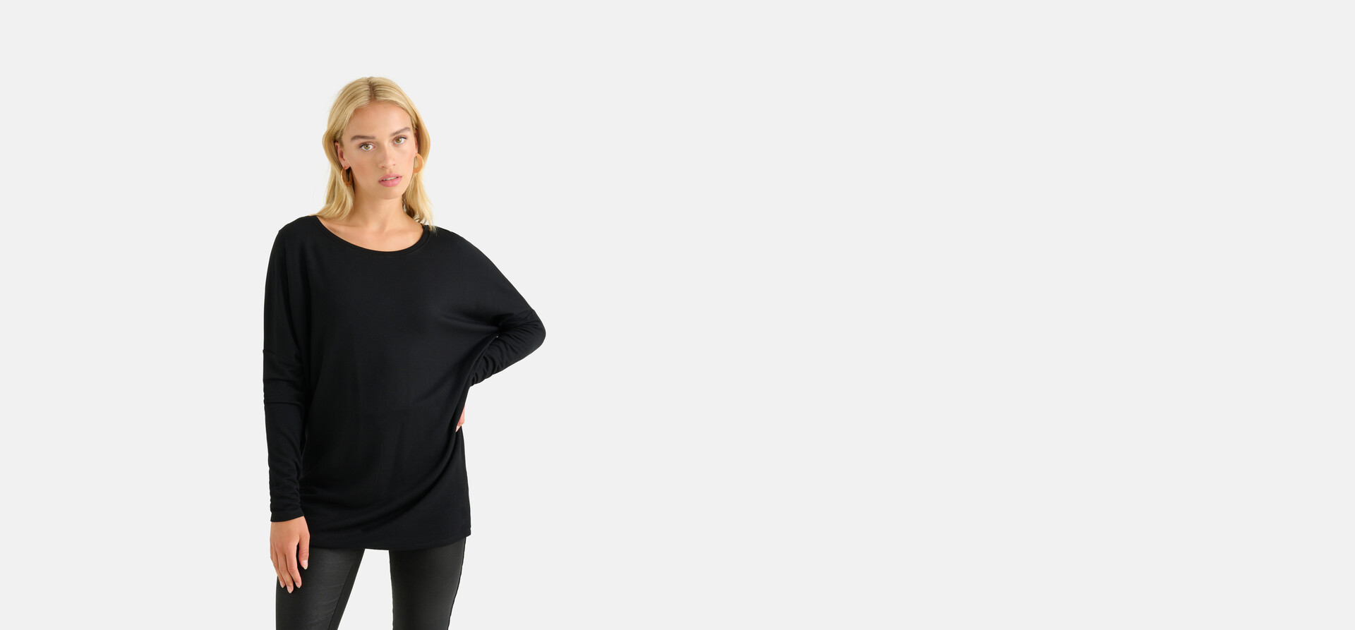 Basis Oversized Top Zwart SHOEBY WOMEN