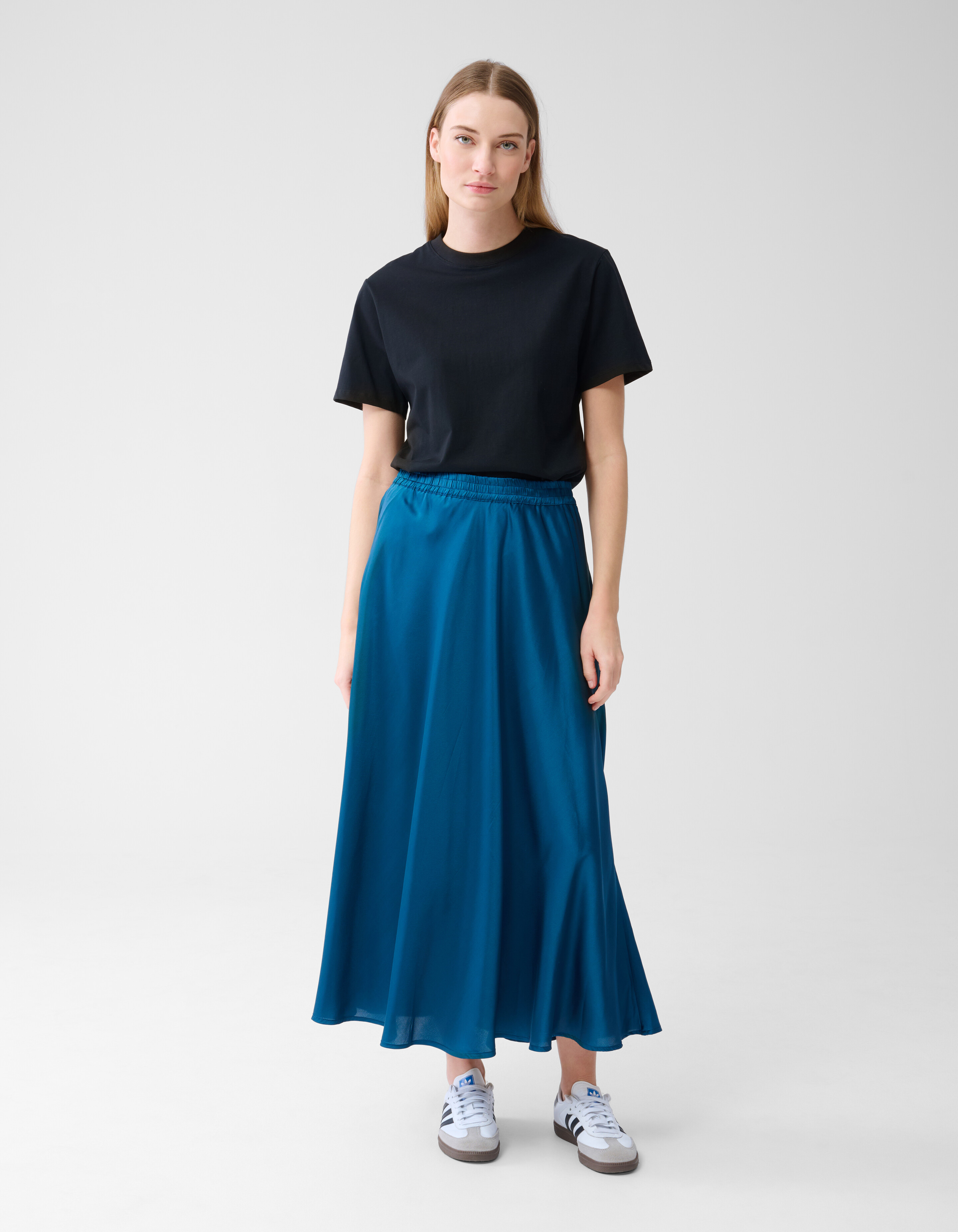 Satijnen Maxi Rok Donkerblauw SHOEBY WOMEN