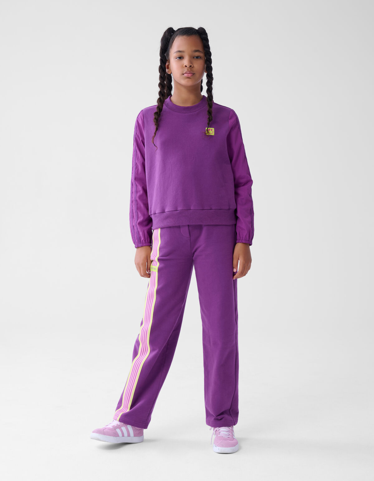 Sporty Stripe Sweater Paars SHOEBY GIRLS