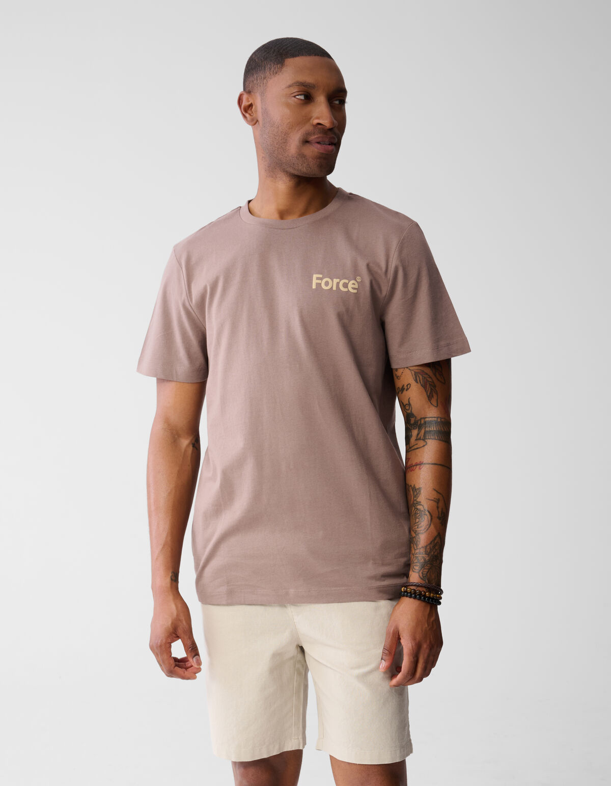 Force T-shirt Lichtbruin SHOEBY MEN