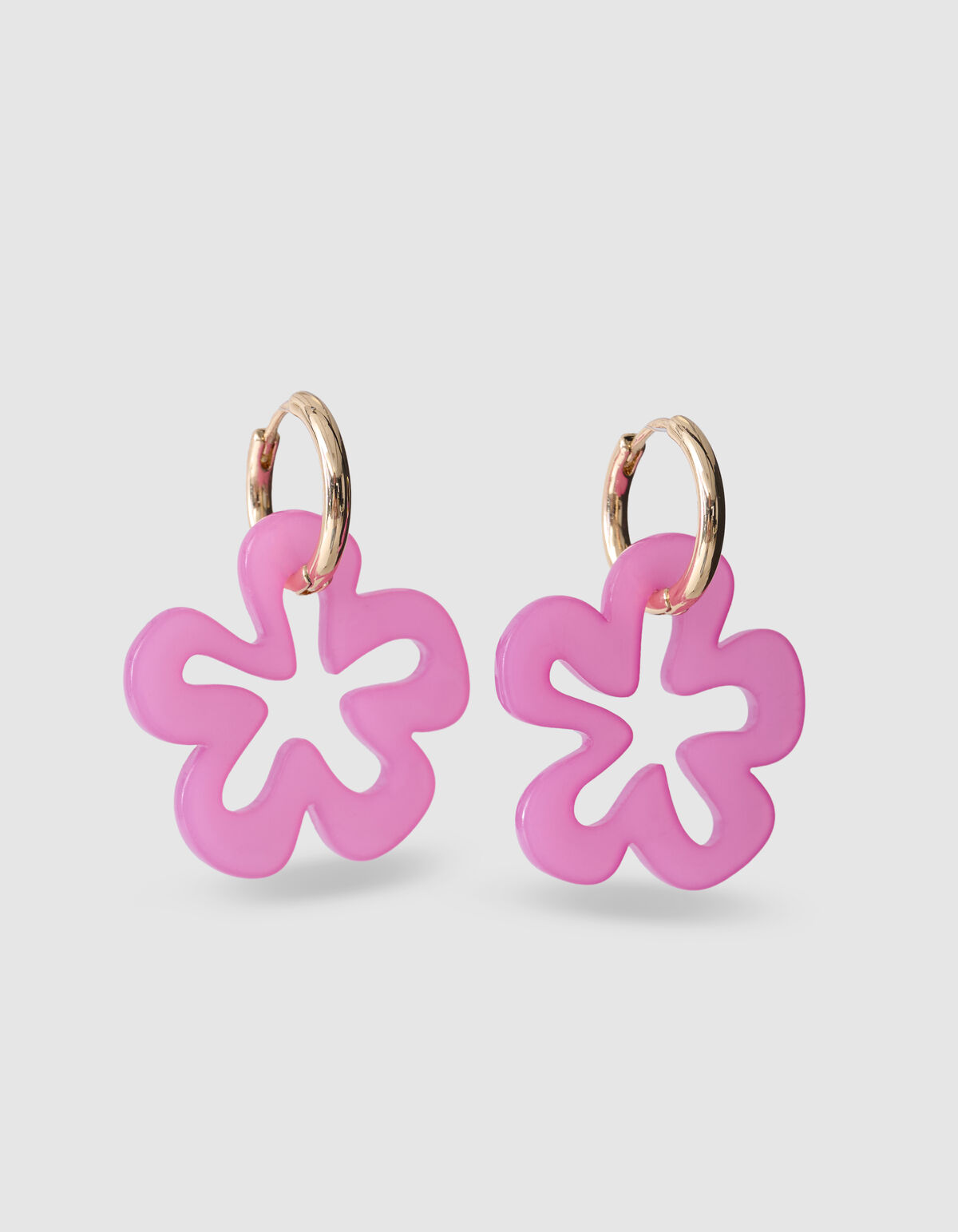 Flower Hoop Oorbellen Roze SHOEBY ACCESSOIRES