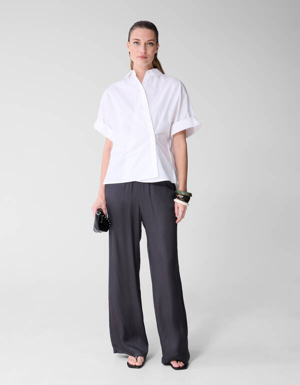 Oversized Short Sleeve Blouse Wit By Lonneke SHOEBY WOMEN