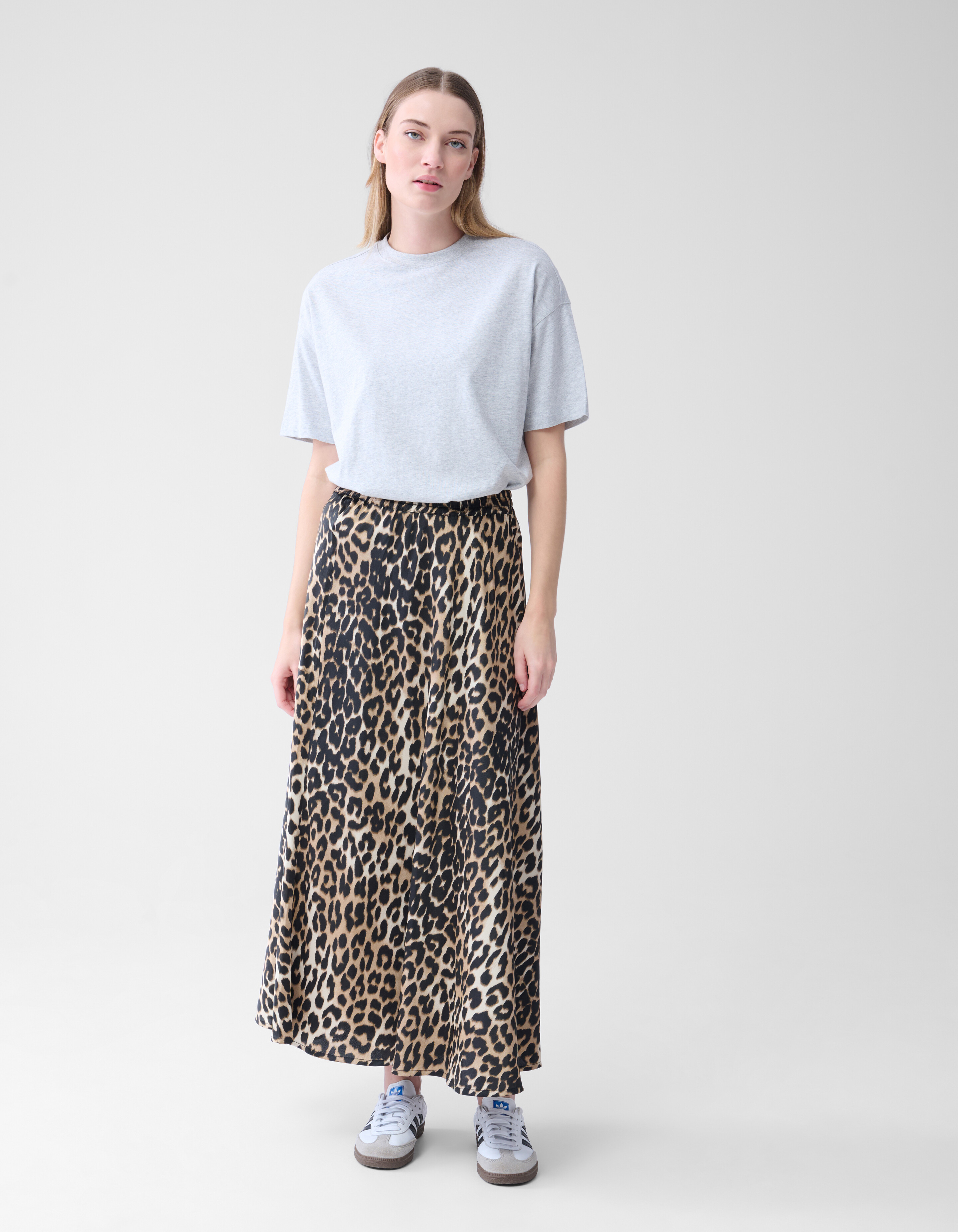 Oversized Basis T-shirt Lichtgrijs SHOEBY WOMEN