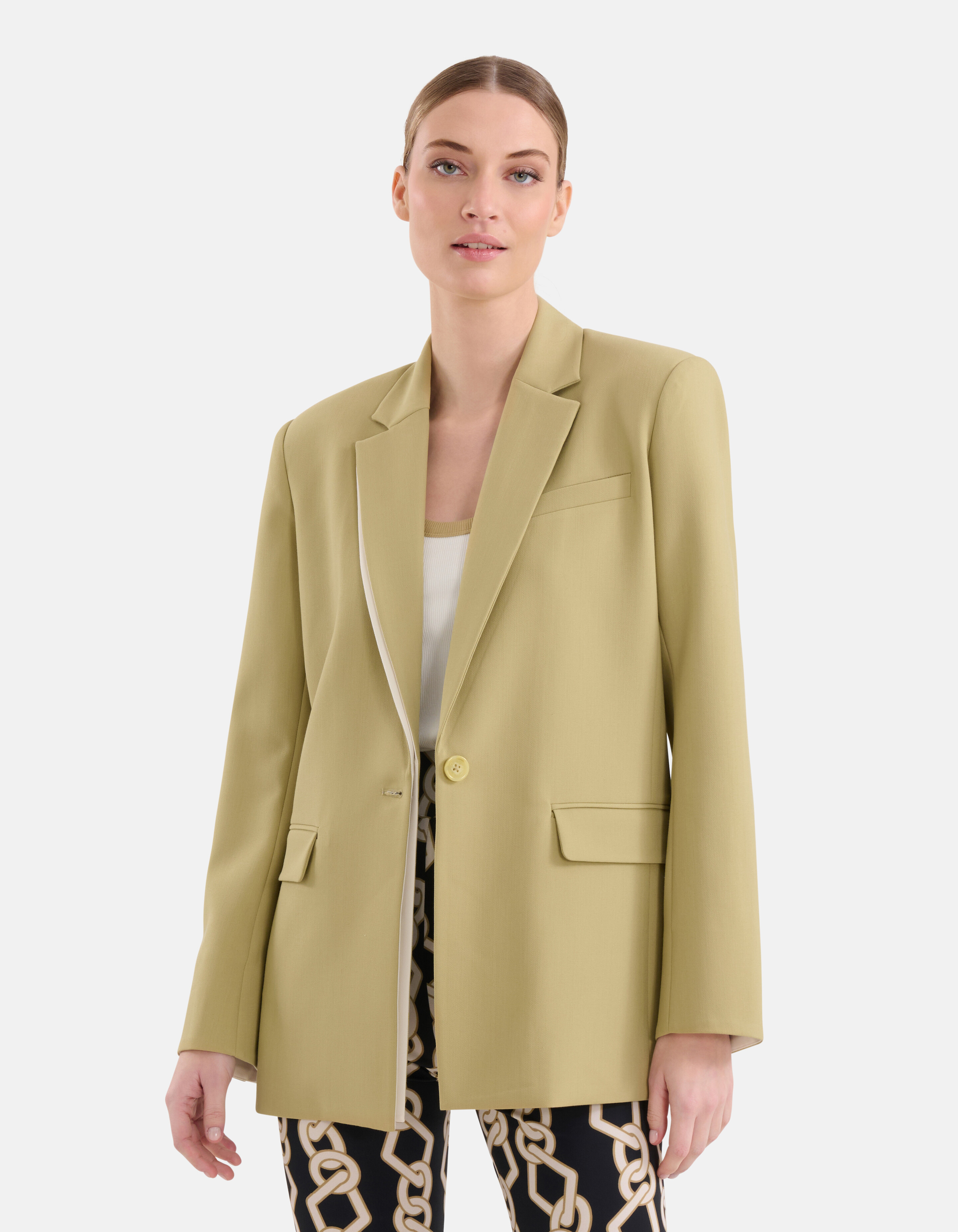 Oversized Colorblock Blazer Groen By Mieke SHOEBY WOMEN