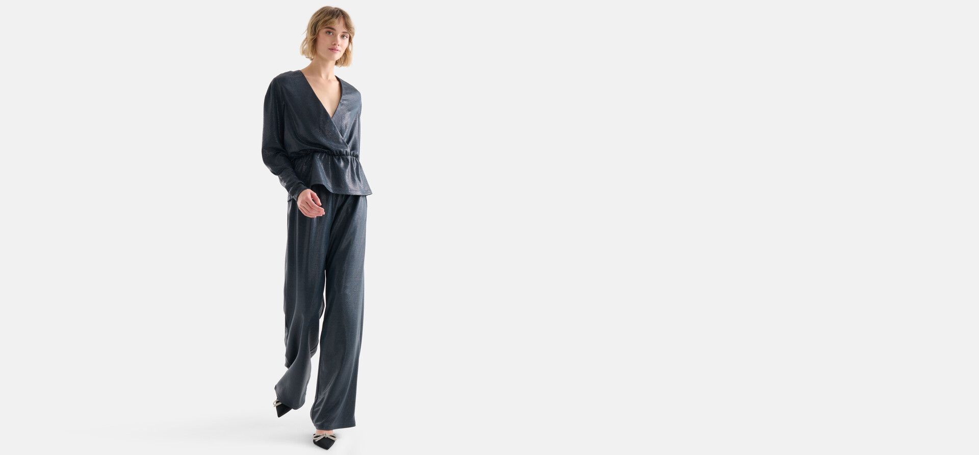 Coated Broek Petrol SHOEBY WOMEN