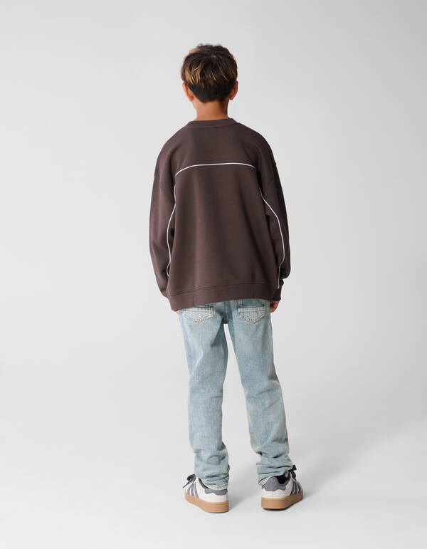 Sporty Sweater Donkerbruin SHOEBY BOYS