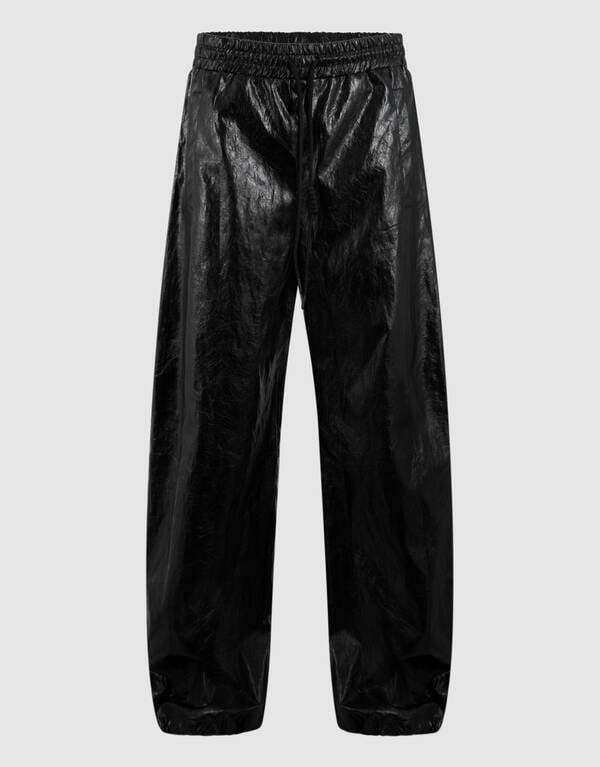 Vegan Leren Barrel Fit Broek Zwart SHOEBY WOMEN