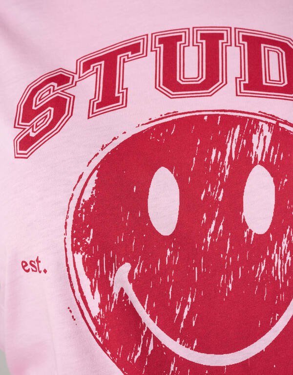 Smiley Artwork T-shirt Roze SHOEBY WOMEN