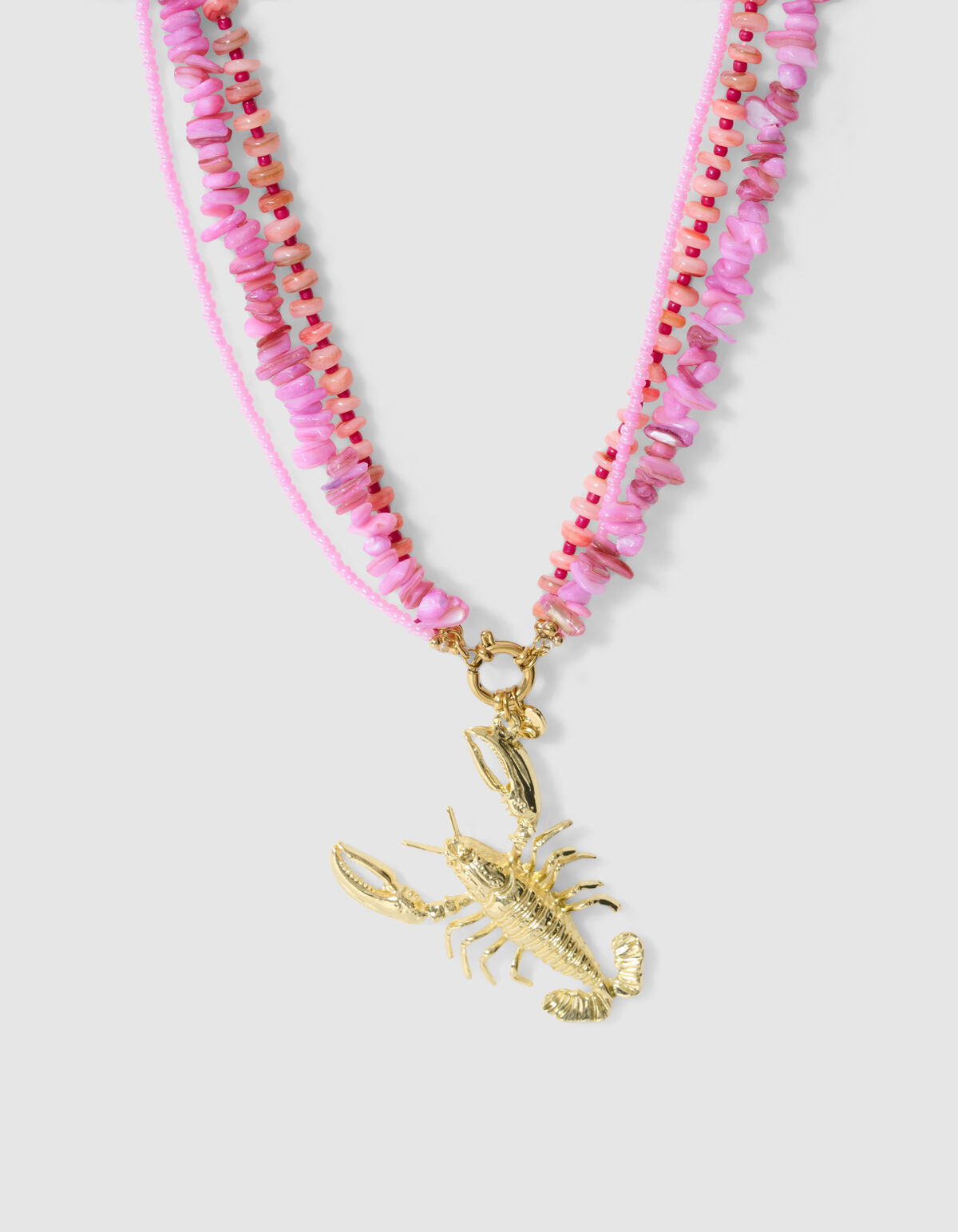 Beaded Lobster Ketting Roze SHOEBY ACCESSOIRES