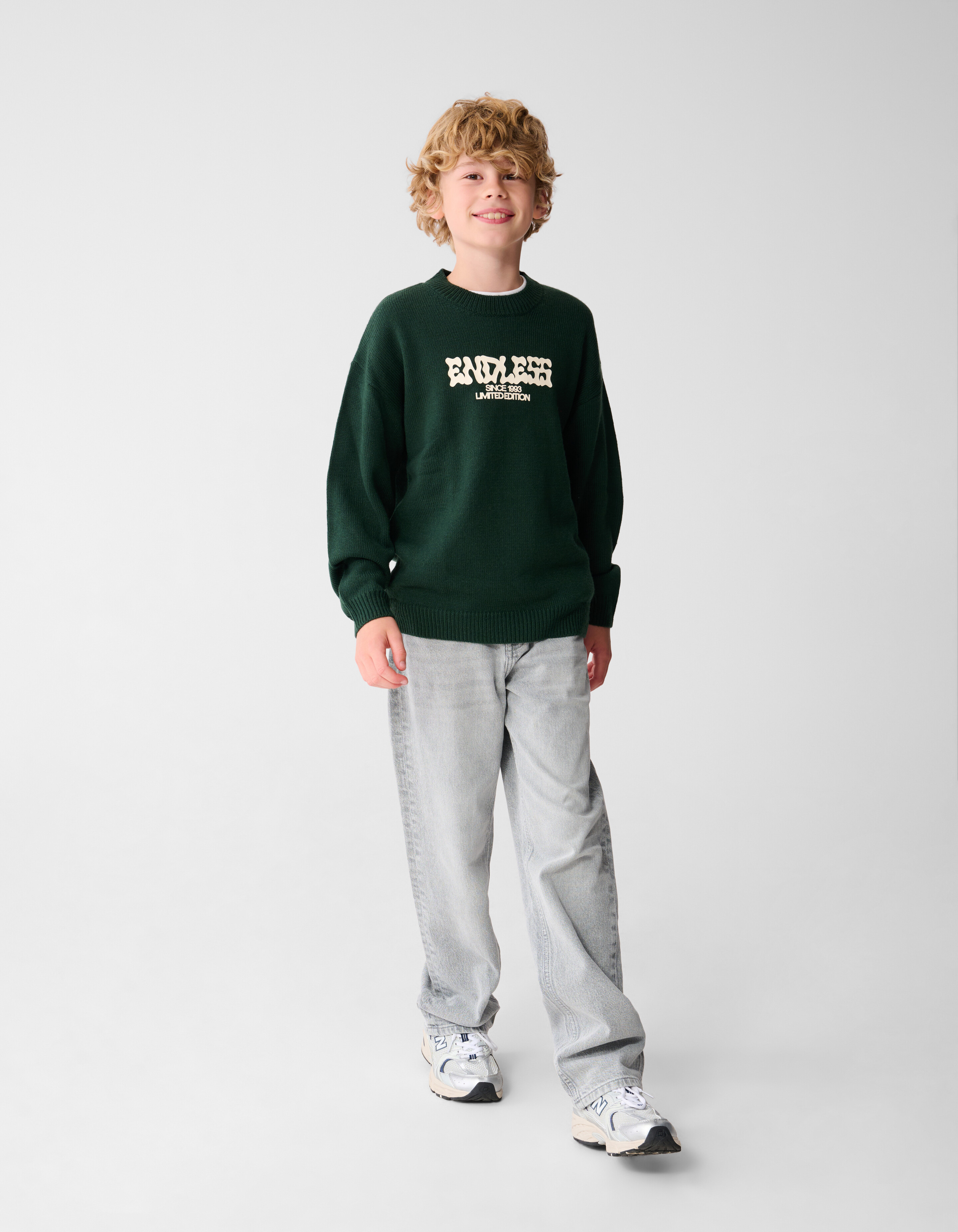 Baggy Fit Jeans Lichtgrijs SHOEBY BOYS