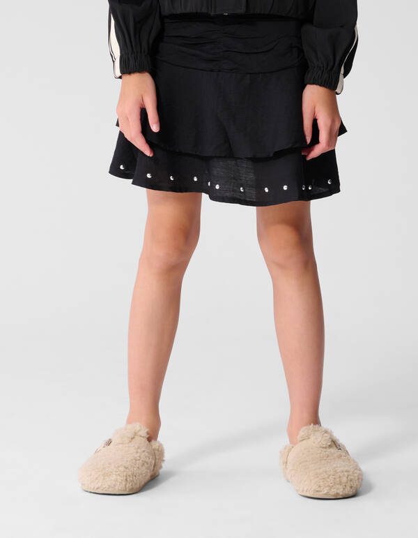 Ruffle Stud Rok Zwart SHOEBY GIRLS