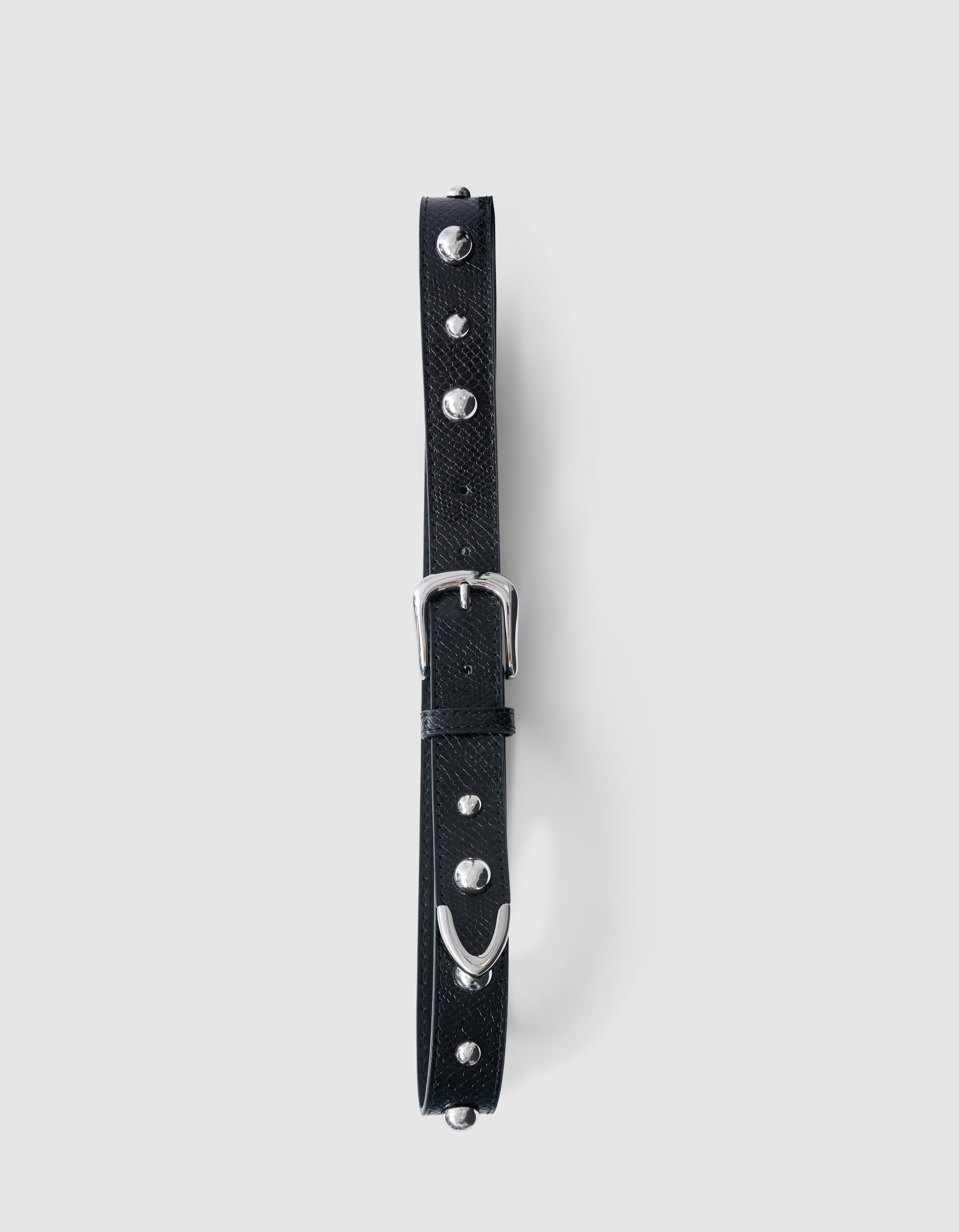 Studs Croco Belt Zwart SHOEBY ACCESSOIRES