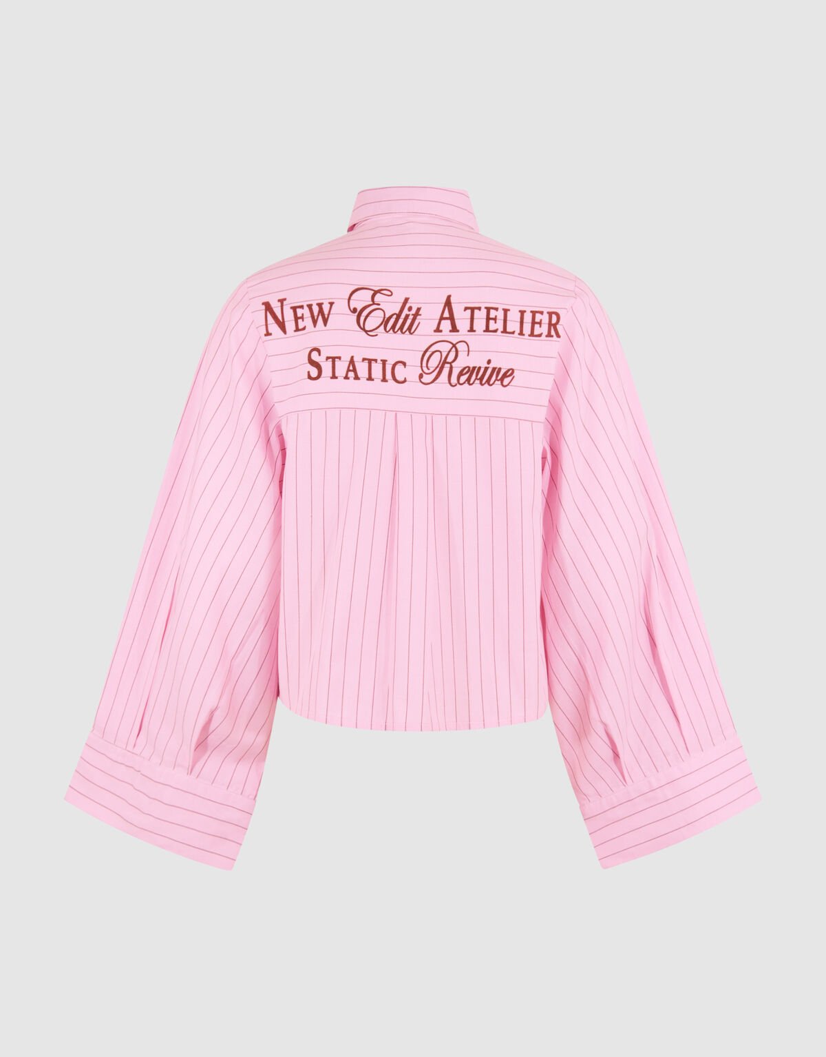Poplin Pinstripe Artwork Blouse Roze SHOEBY WOMEN