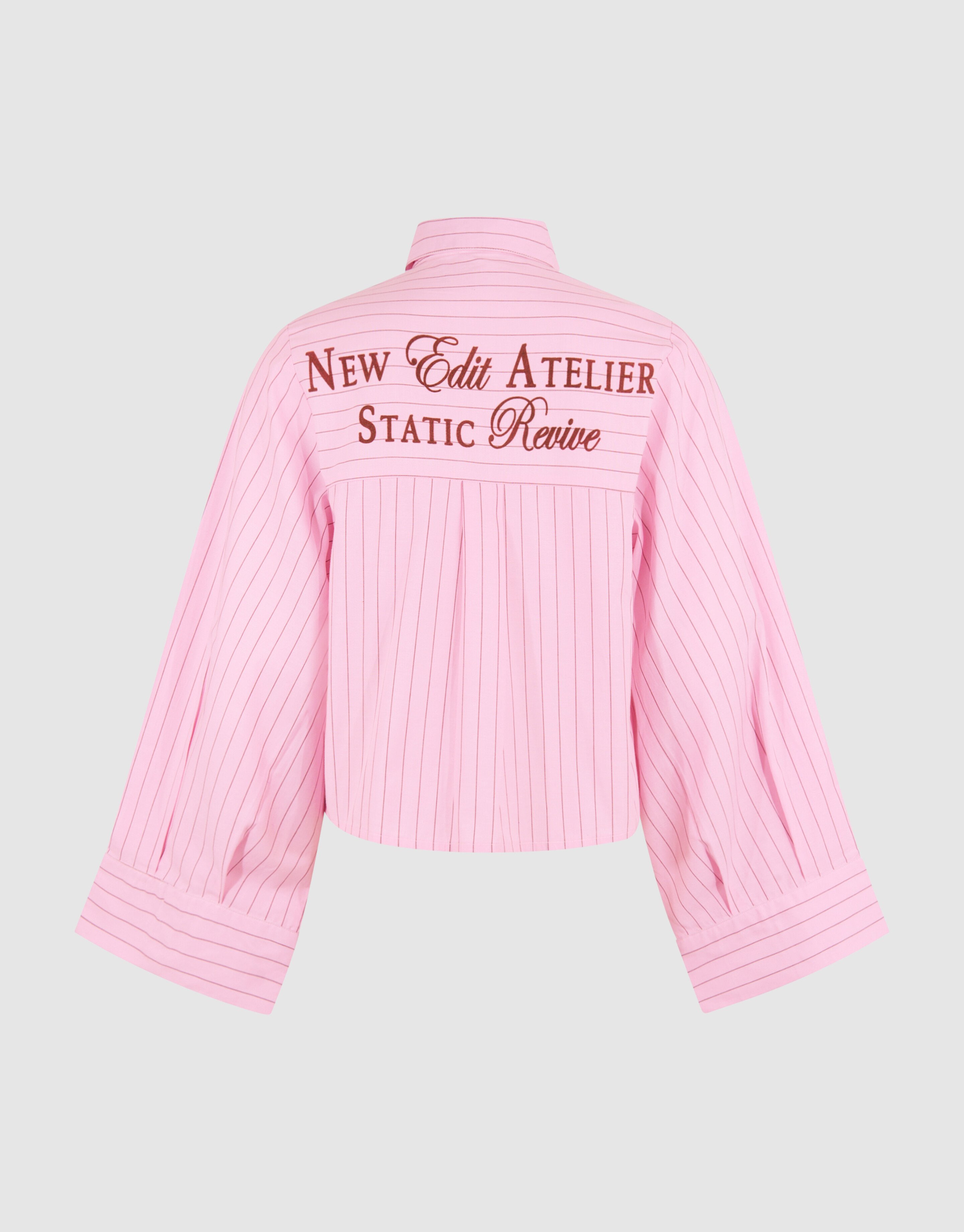 Poplin Pinstripe Artwork Blouse Roze SHOEBY WOMEN
