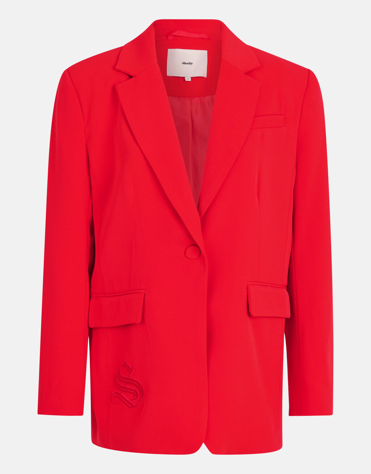 Oversized Geborduurde Blazer Rood SHOEBY WOMEN
